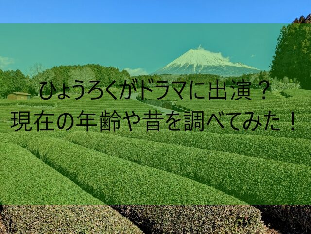 ひょうろくがドラマに出演？現在の年齢や昔を調べてみた！　画像